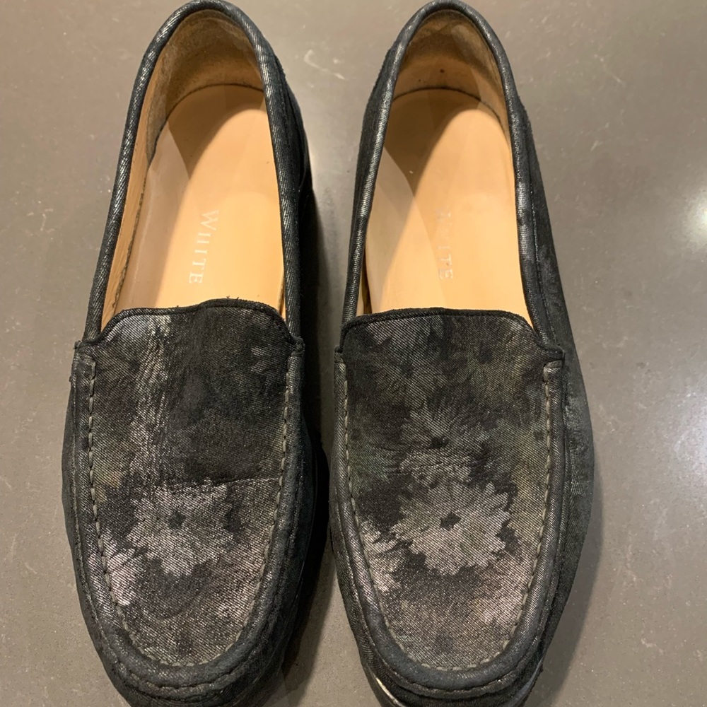 Black Patterned Loafers